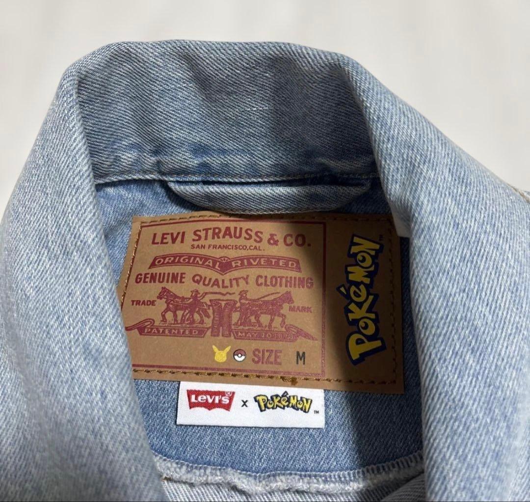 状態良好 廃盤品 リーバイス ポケモン 25周年 コラボ デニムジャケット M