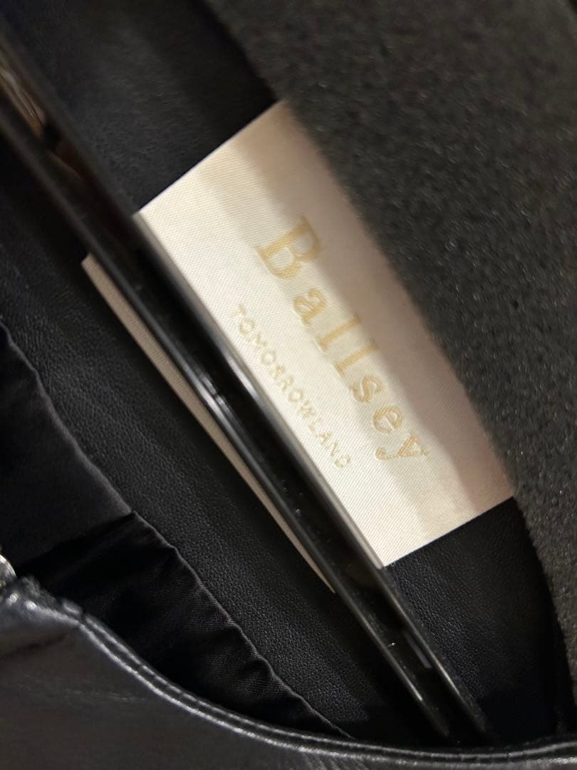 トゥモローランド　本革　ノーカラー　ライダースジャケット　羊革　黒　ダブルジップ