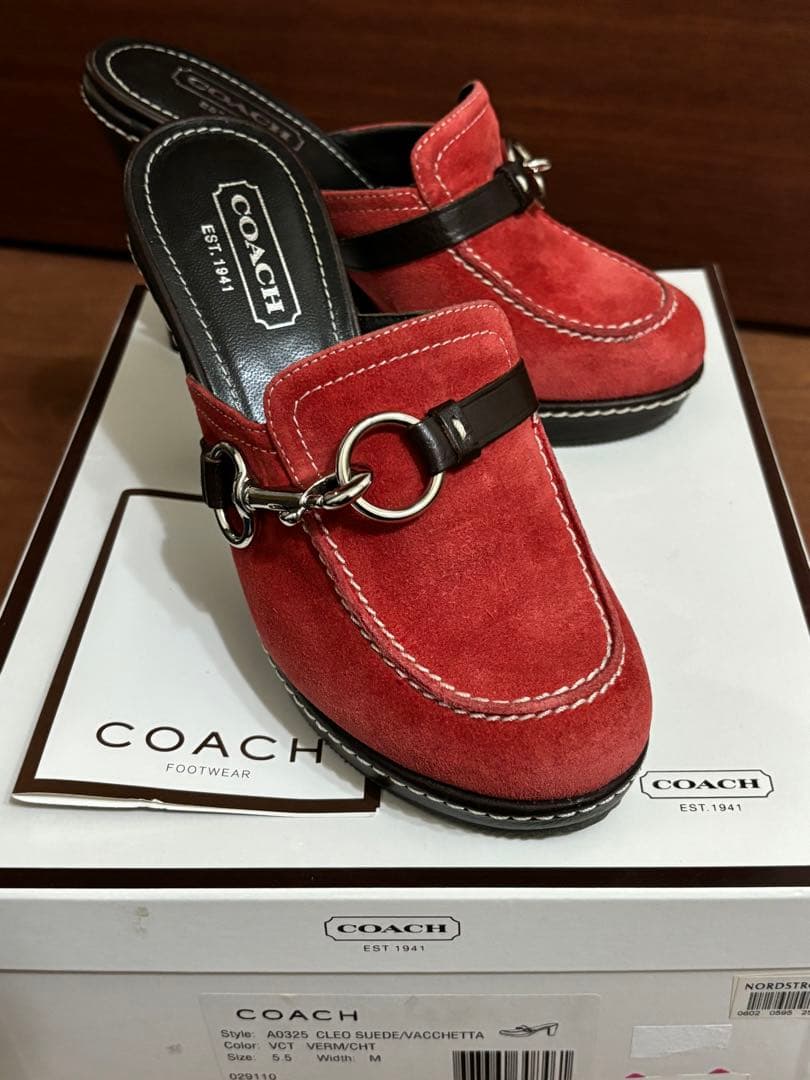 KANAKO　新品未使用　COACH　ミュール　スエード　本革包み