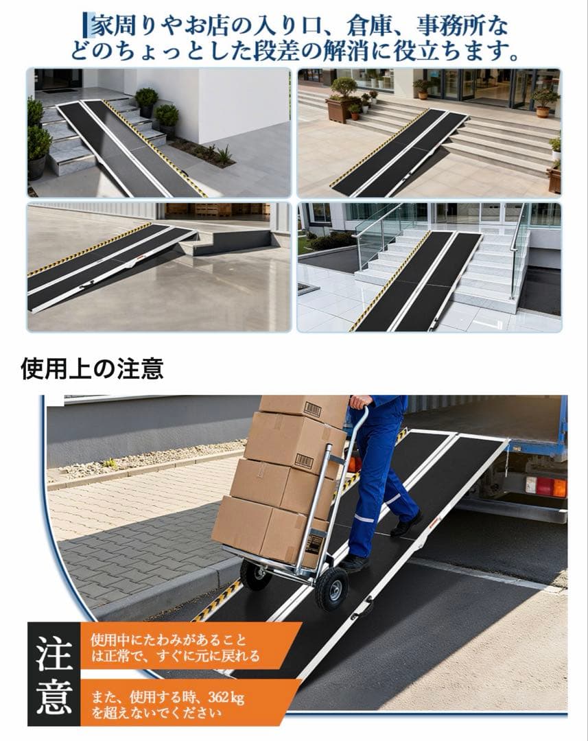 0130-0017折り畳み式　車椅子スロープ 4つ折り