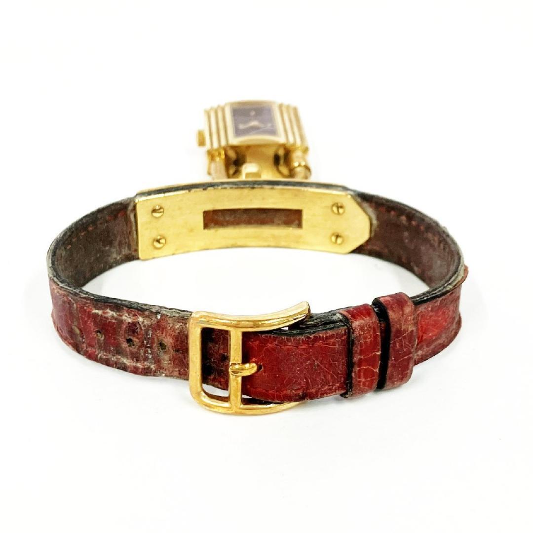 HERMES ケリーウォッチ GP ボルドー系文字盤 クオーツ レディース腕時計