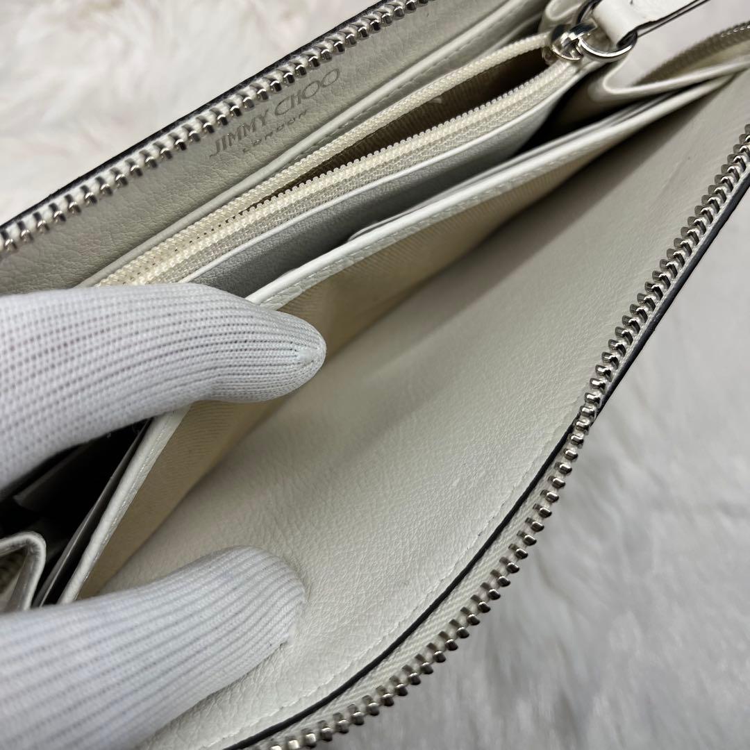 【新品未使用】Jimmy Choo ホワイトレザー長財布