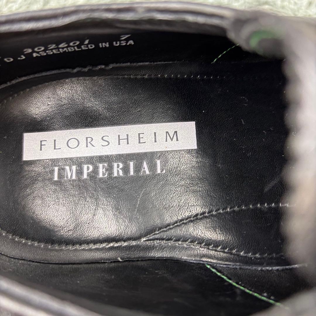 美品✨ FLORSHEIM IMPERIAL プレーン シボ ブラック レザー