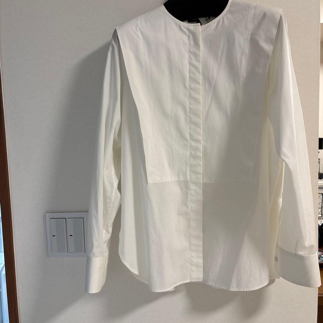 ドゥロワー　FALL2 コットンブザムノーカラーシャツ36