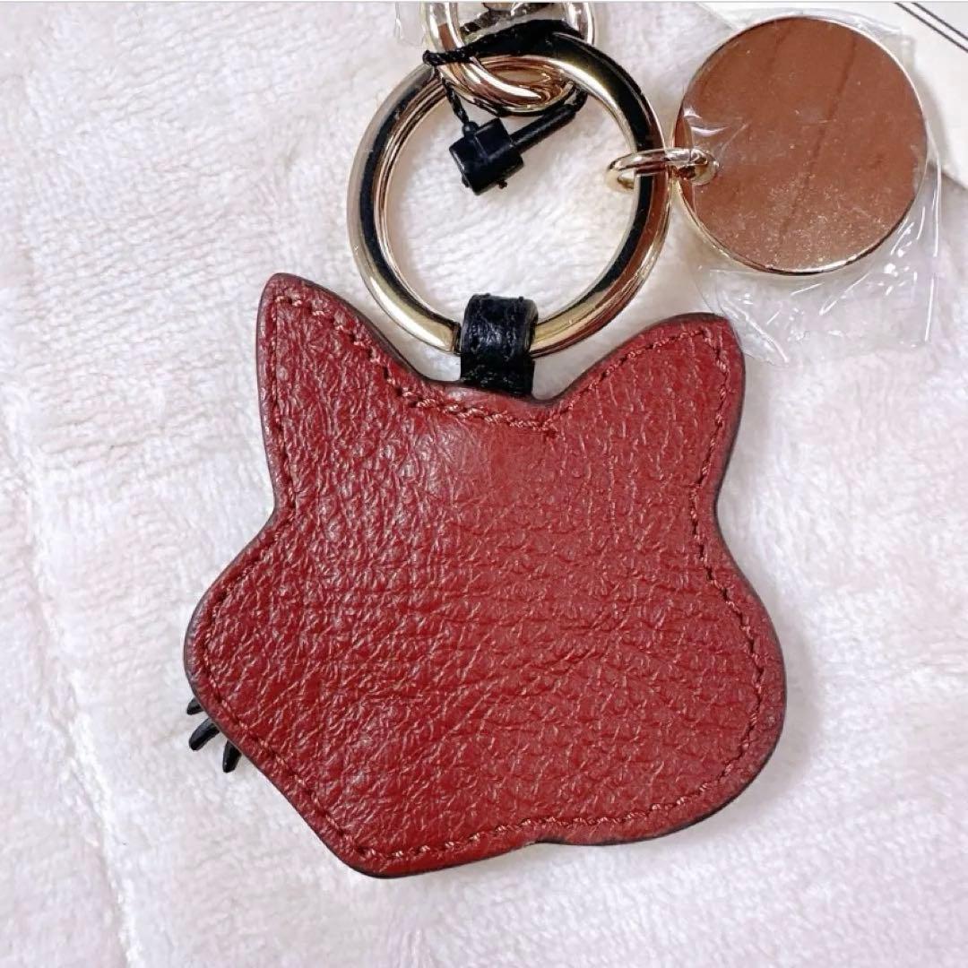 新品未使用 メゾンキツネ レザー フォックス ヘッド キーホルダー