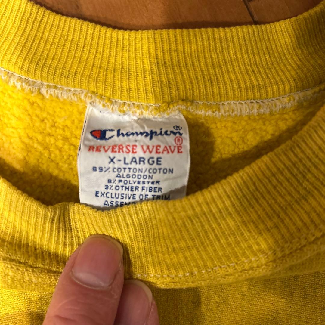 90s Champion リバースウィーブスウェットイエロー XL