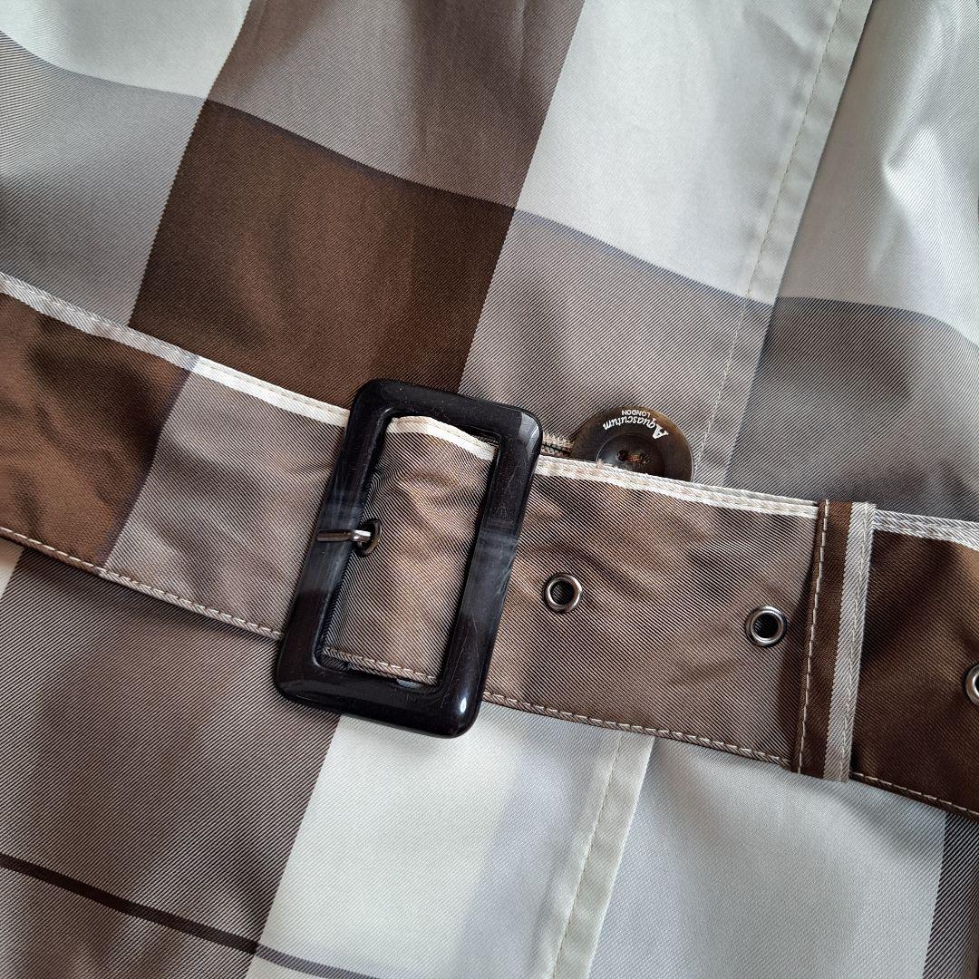 【美品】【Aquascutum】トレンチデザイン チェック レインコート