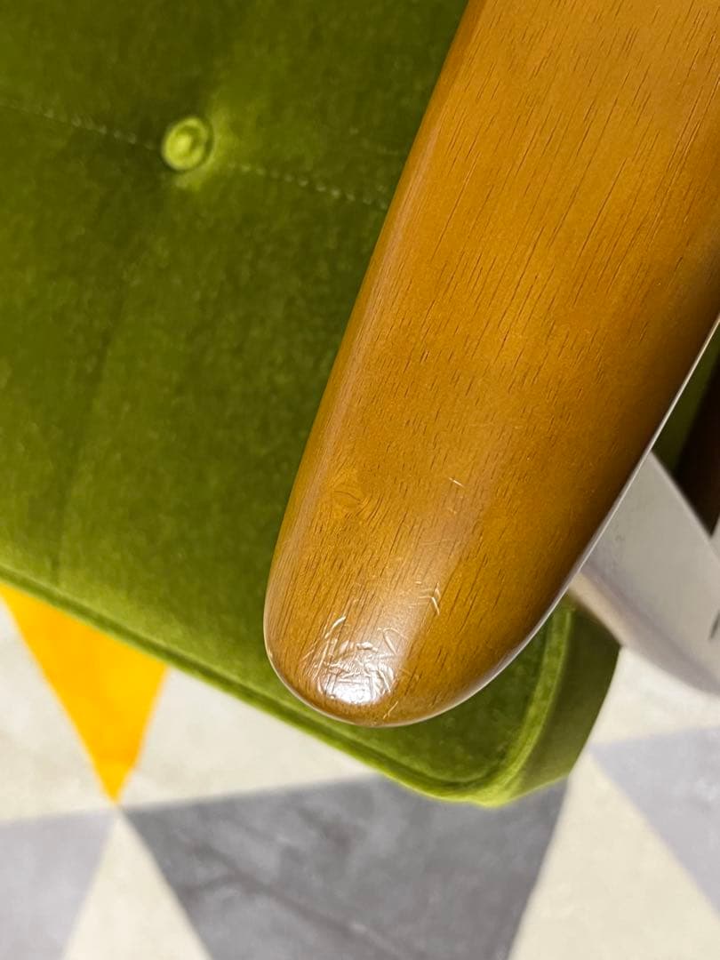 【美品】カリモク60 Kチェア モケットグリーン 2人掛けソファ