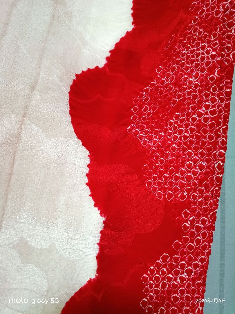 専用！振袖用長襦袢☆正絹☆絞り☆トールサイズ☆裄長め/裄70.5