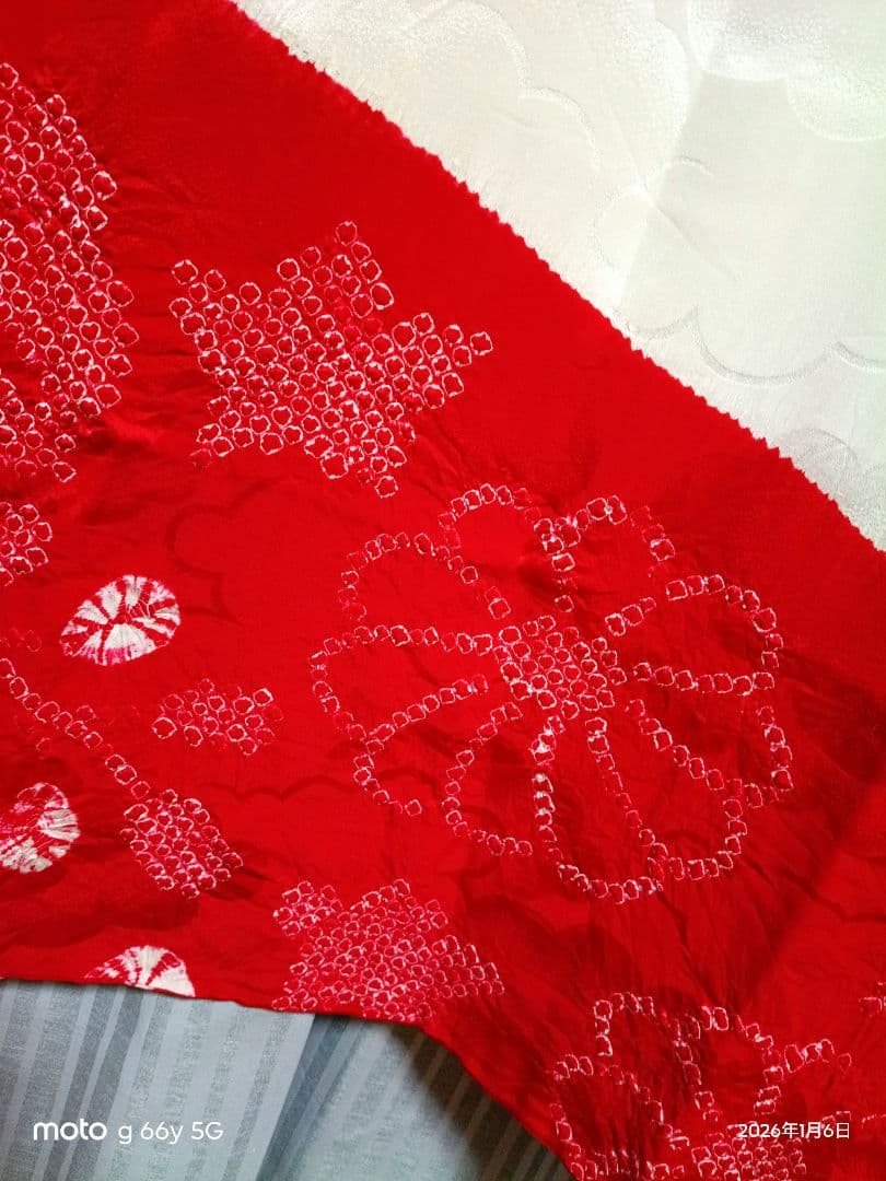 専用！振袖用長襦袢☆正絹☆絞り☆トールサイズ☆裄長め/裄70.5