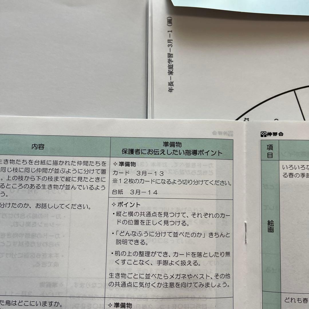 伸芽会　小学校受験　家庭学習プログラム　年長