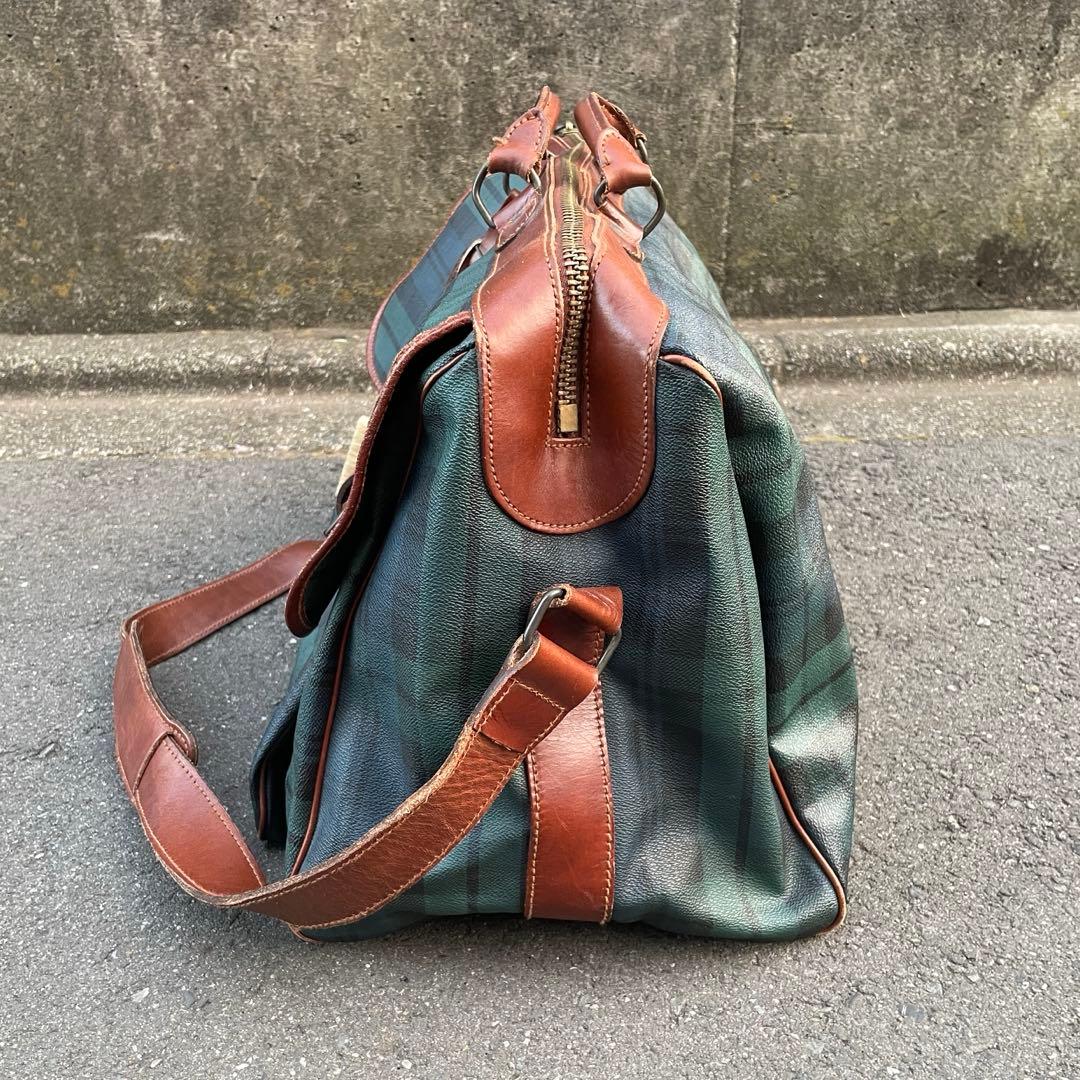 【名作】ポロラルフローレン　ボストンバッグ　2WAY ブラックウォッチ PVC