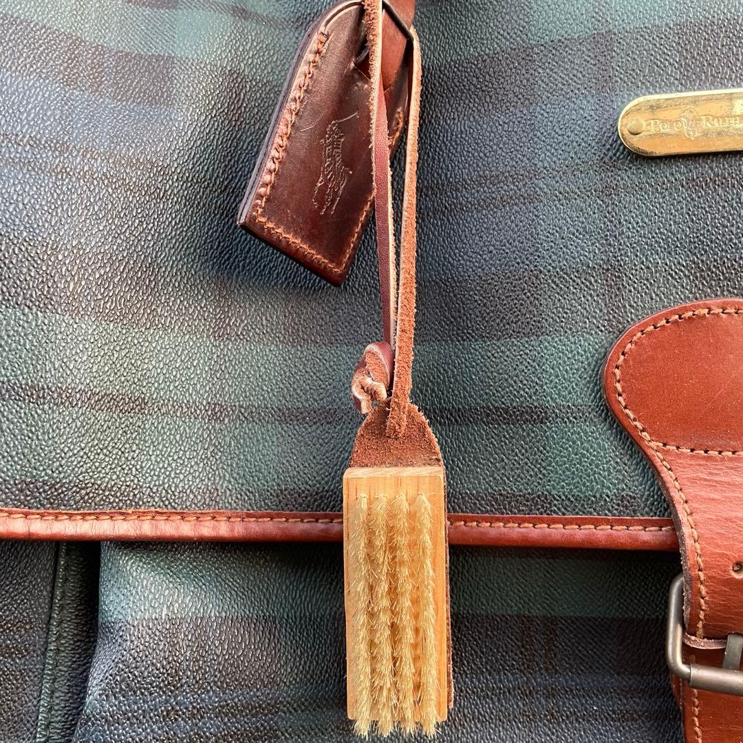 【名作】ポロラルフローレン　ボストンバッグ　2WAY ブラックウォッチ PVC