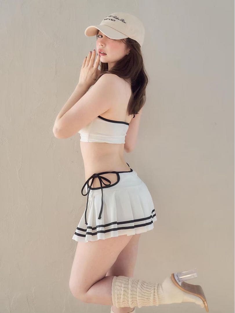 アンドマリー andmary Coco pleats swimwear ホワイト