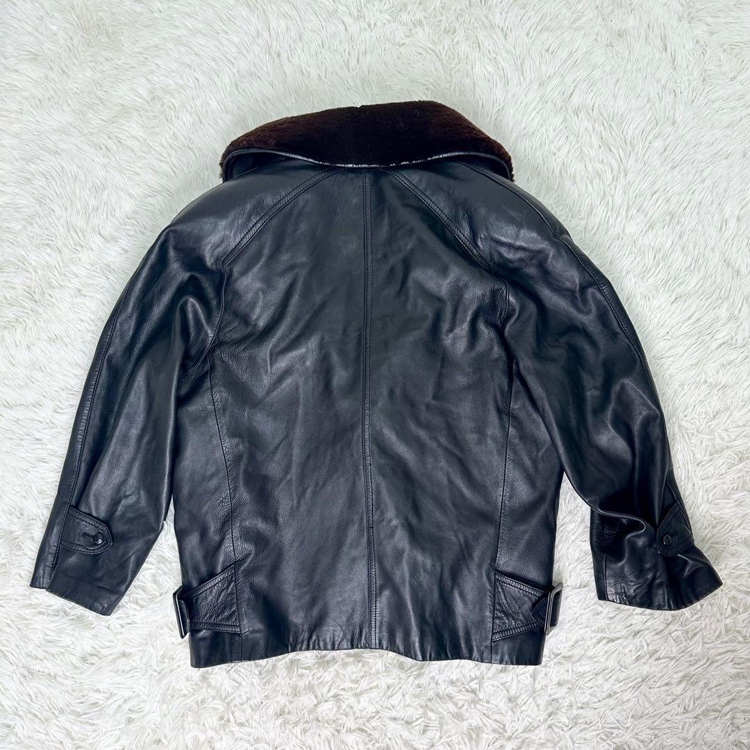 ✨超高級✨ EMBA スペインラムレザー ジャケット ファー 本革 ヴィンテージ