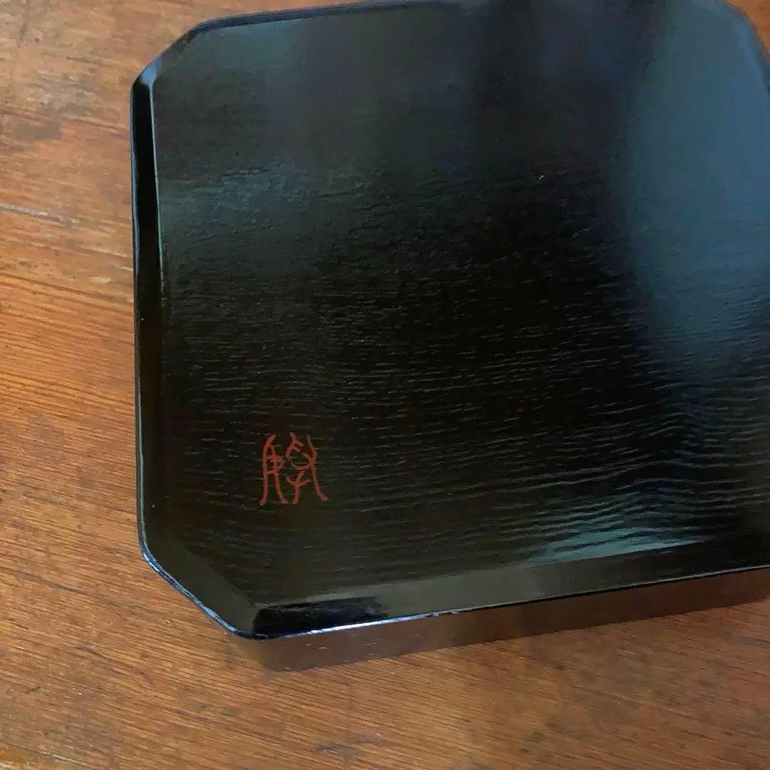 輪島塗　松華堂　山崖宗陽　蒔絵銀杏　黒塗　縁高重　五客セット