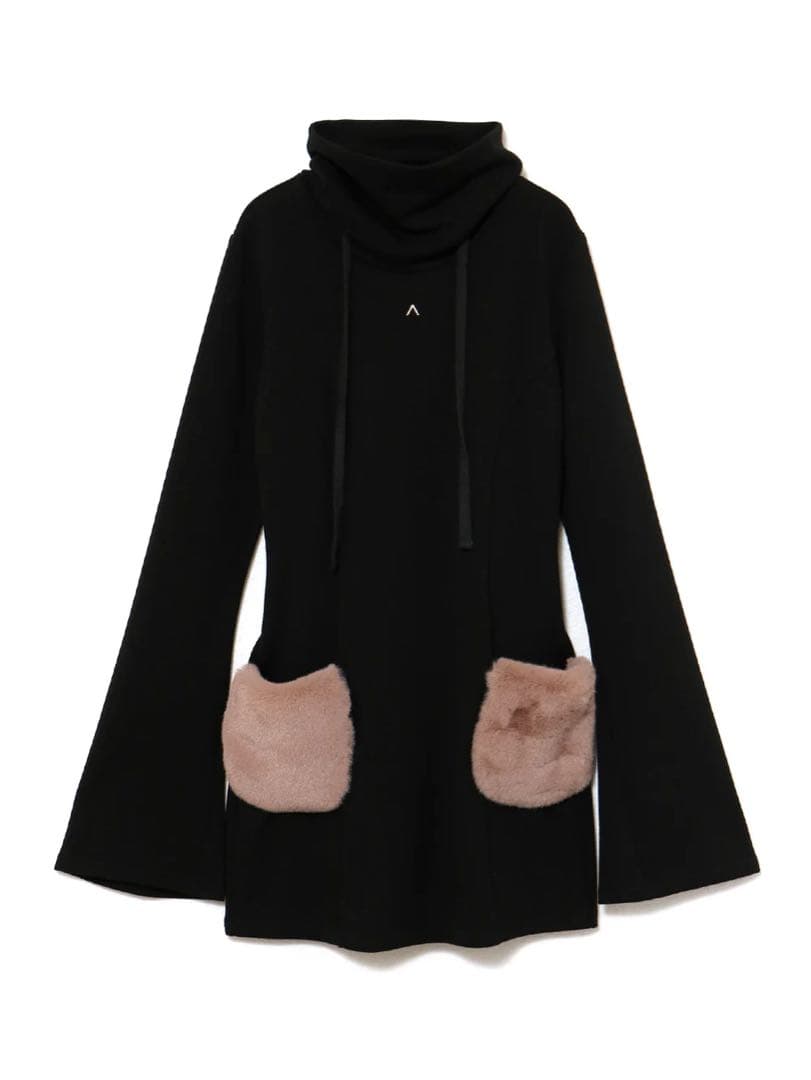 ワンピース Fur pocket mini dress andmary
