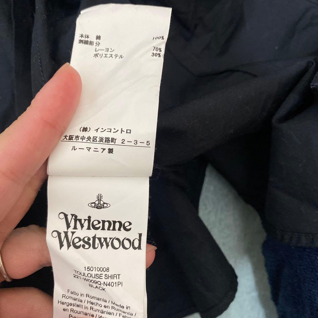 vivienne westwood＊カラーオーブ刺繍ベーシックブラウス 丸襟