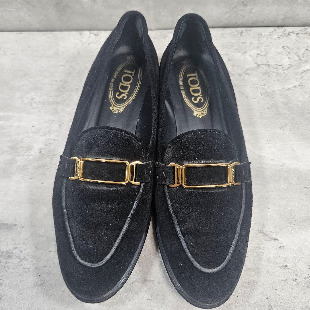 cha.様❣️専用 TOD'S ローファー スエード ブラック 金バックル