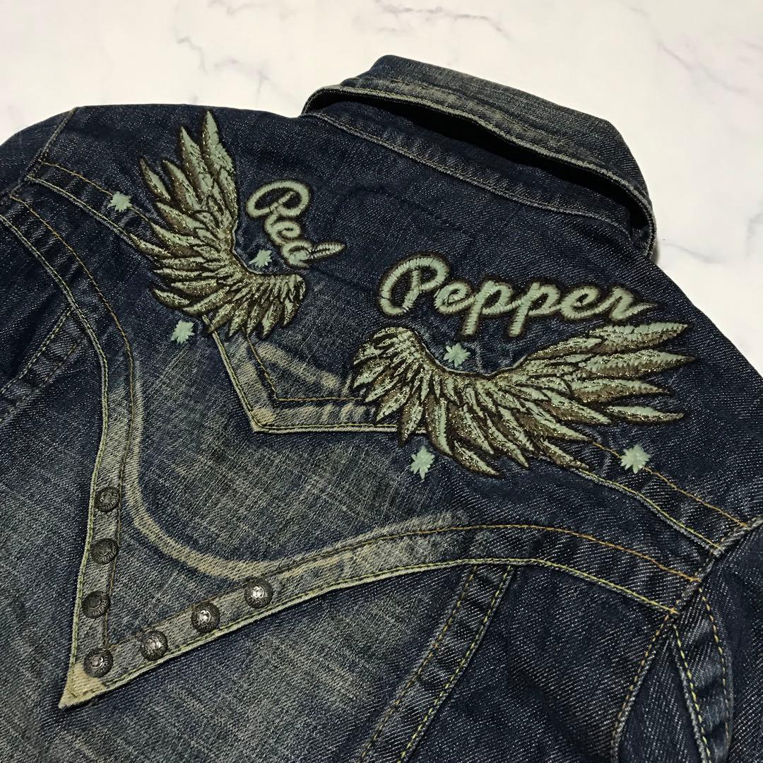 Y2K archive embroidery jean jacket L 平成