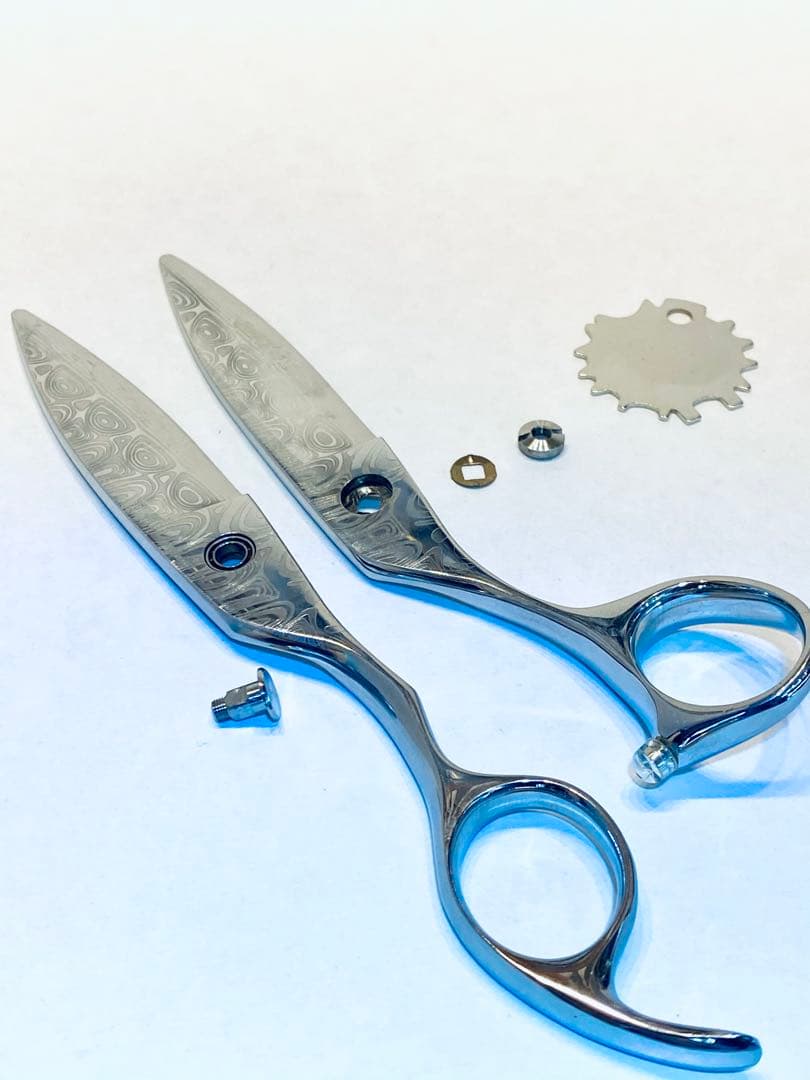 5.75インチ ダマスカス柄 スライドシザー Bベア 理容 美容 新品 鋏