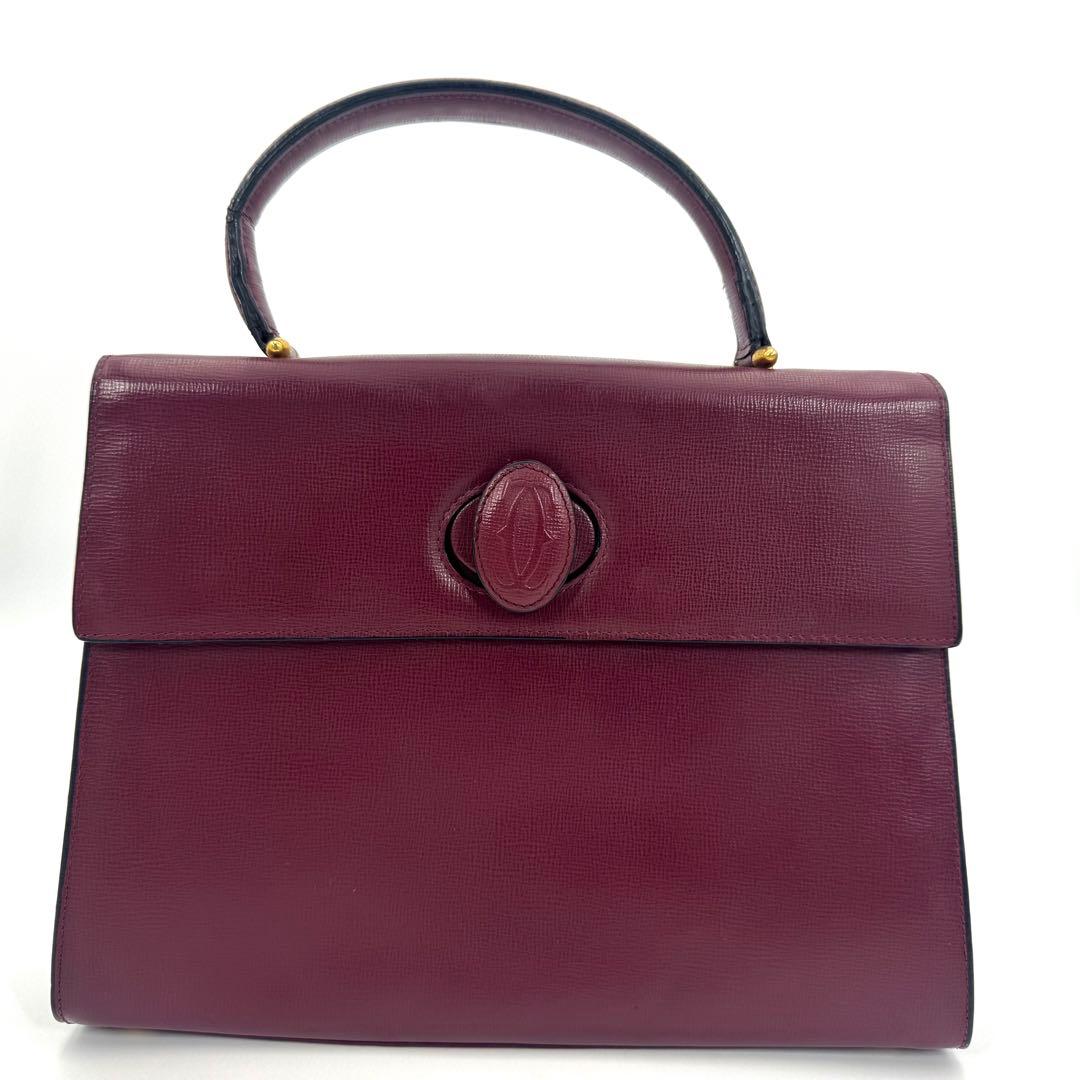 ✨極美品✨カルティエ ハンドバッグ ターンロック ロゴ マストライン ボルドー