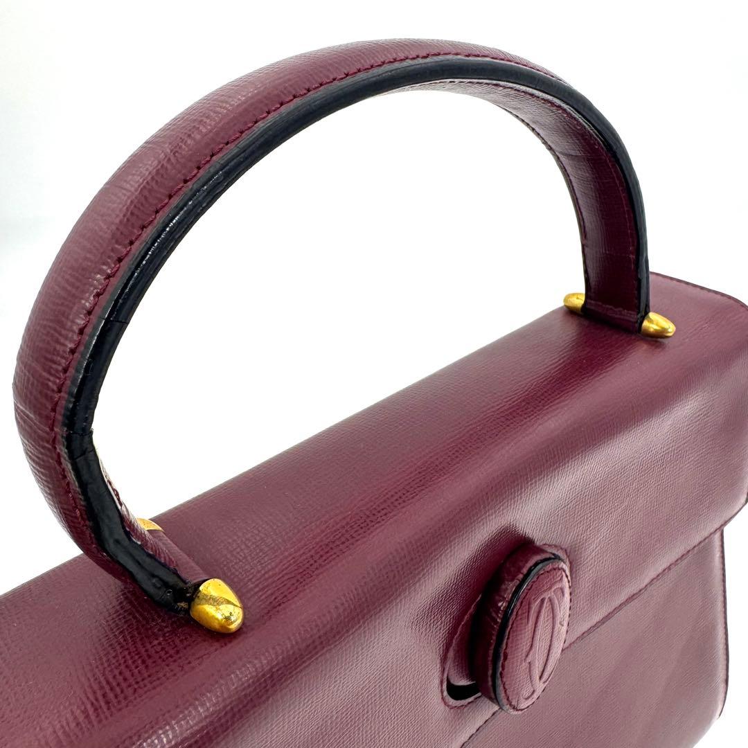 ✨極美品✨カルティエ ハンドバッグ ターンロック ロゴ マストライン ボルドー