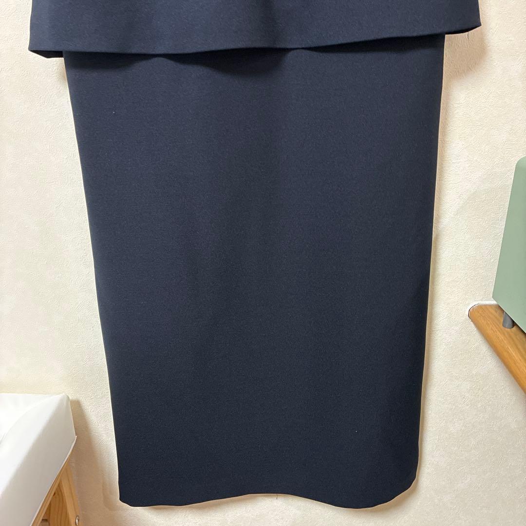 【未使用タグ付き】SHIPS anyダブルクロス Vネック ペプラム ワンピース