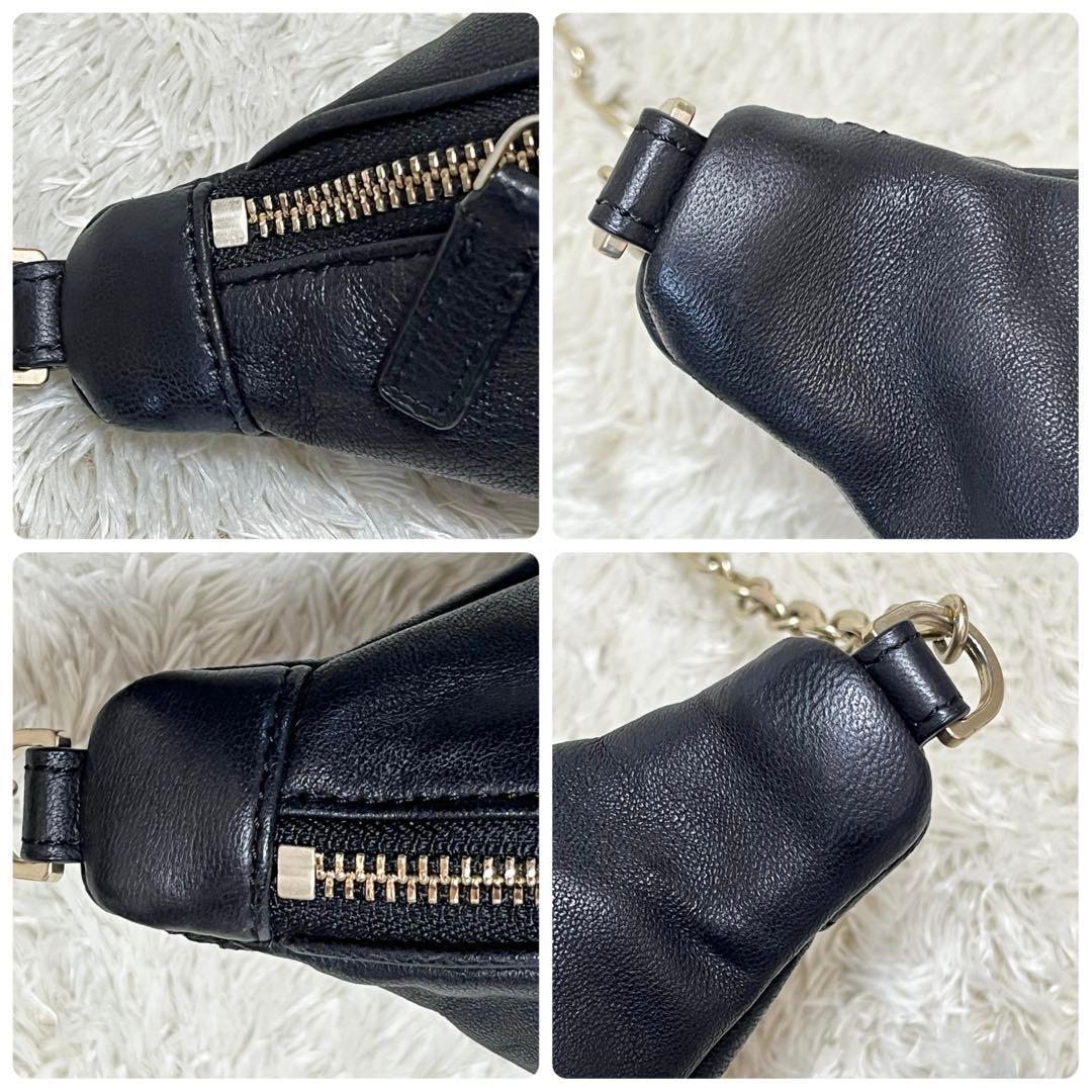 agnes b. アニエスベー　ボディバッグ　ラムレザー　ブラック