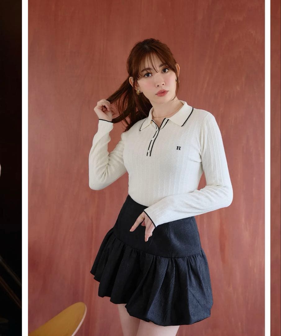 スカート herlipto Bubble Mini Skirt Black S