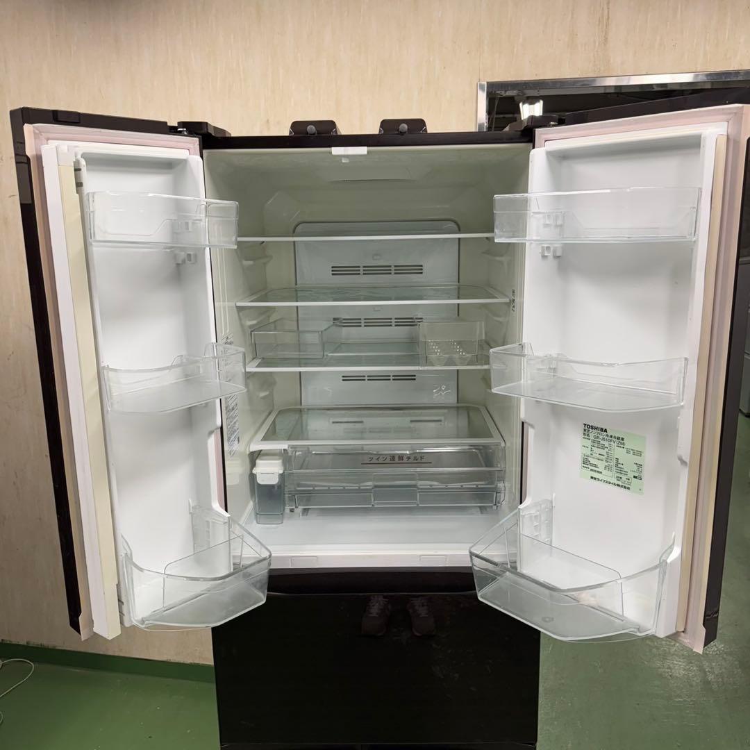 126 東芝　大型冷蔵庫　508L 500L強　小型　家庭用　自動製氷　観音開き