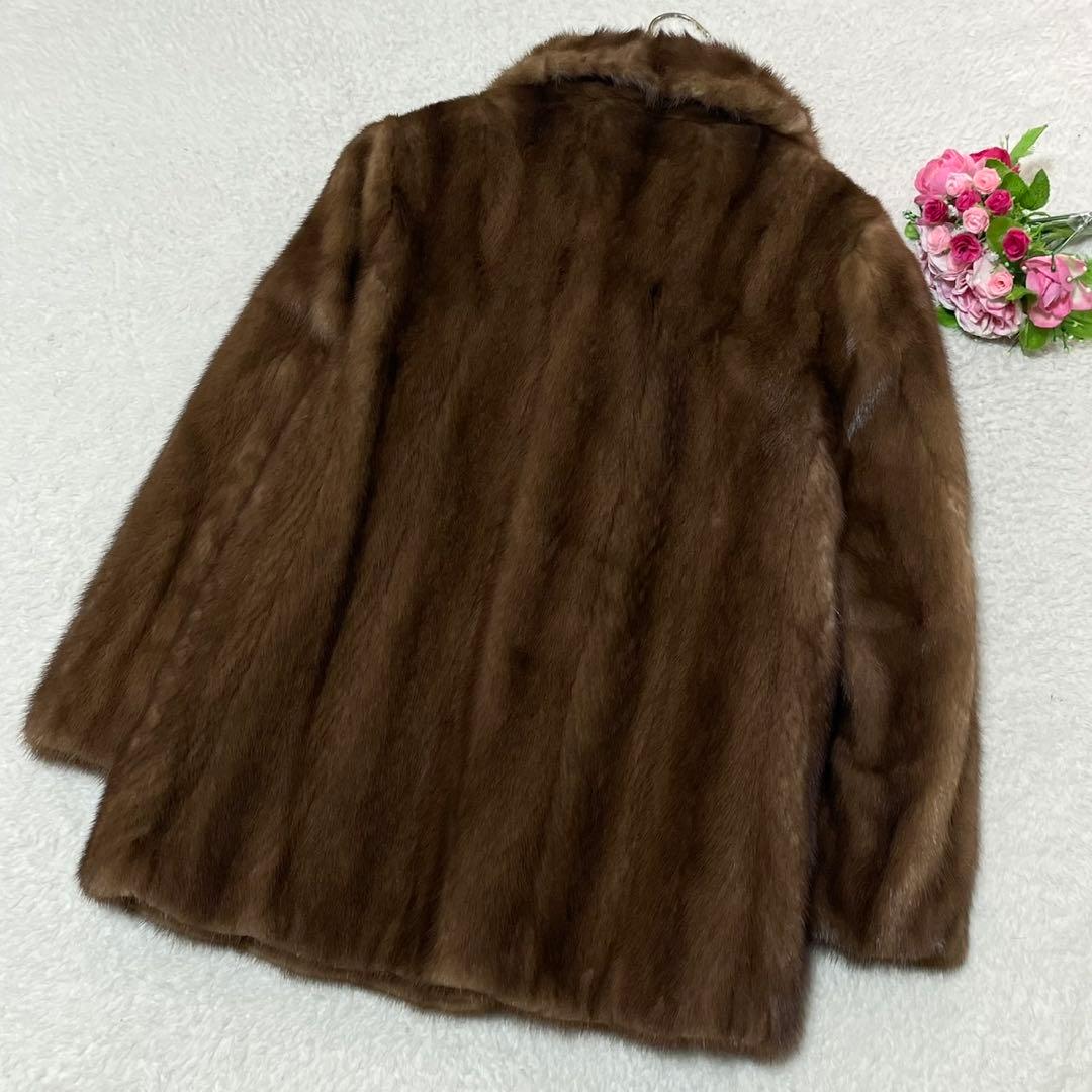 デミバフミンク 毛皮 コート サイズL相当 毛並み◎