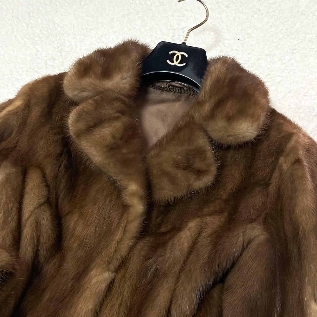 デミバフミンク 毛皮 コート サイズL相当 毛並み◎