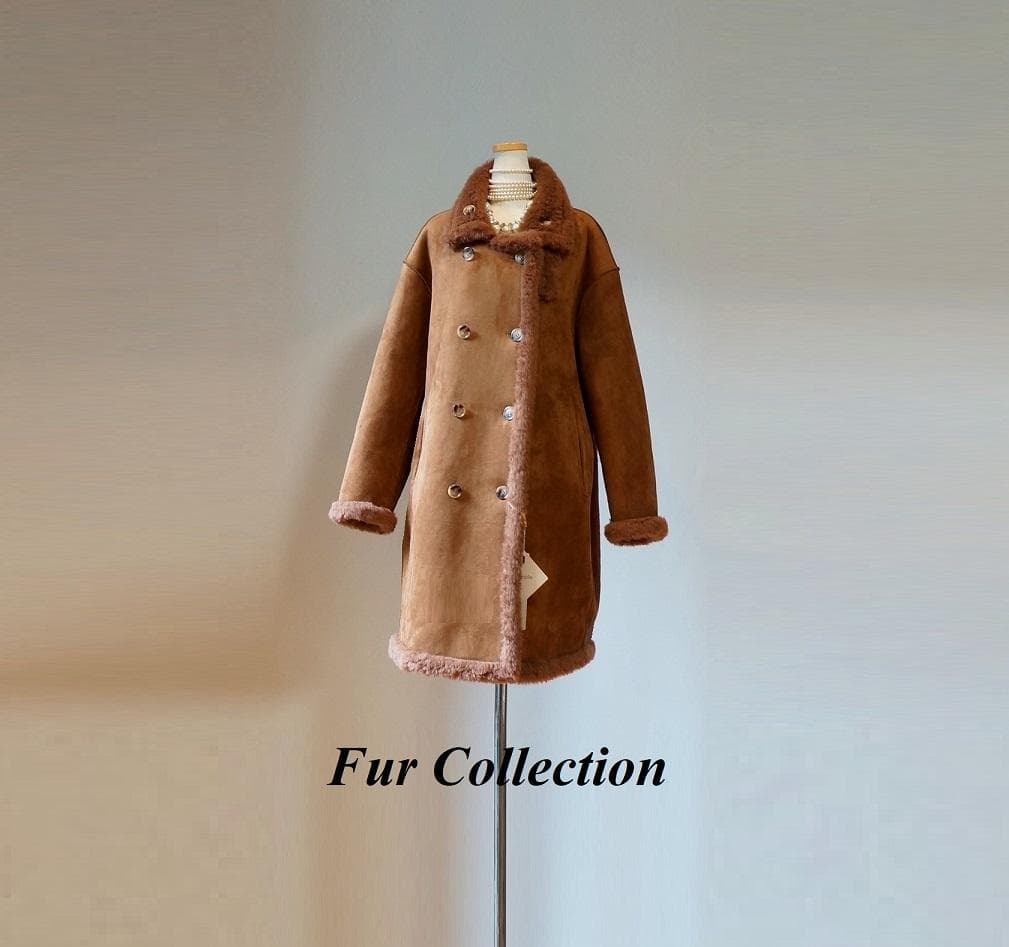 英国調☆ダブルボタン2WAY コートリバーシブル寒さ対策ボアコートムートンコート