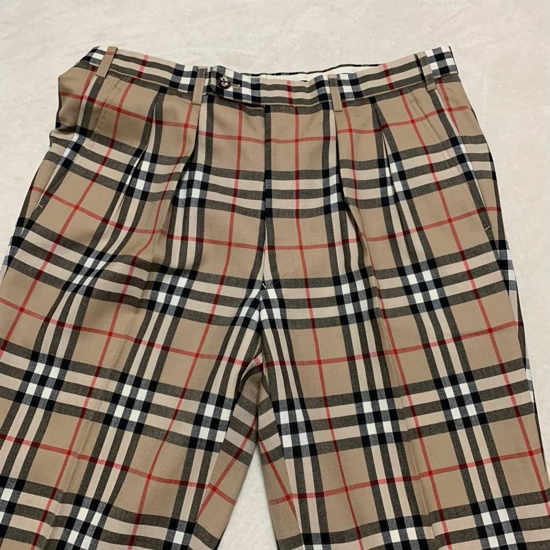 美品【Burberry’s】ノバチェック　ワイドタックパンツ　スラックス90s’