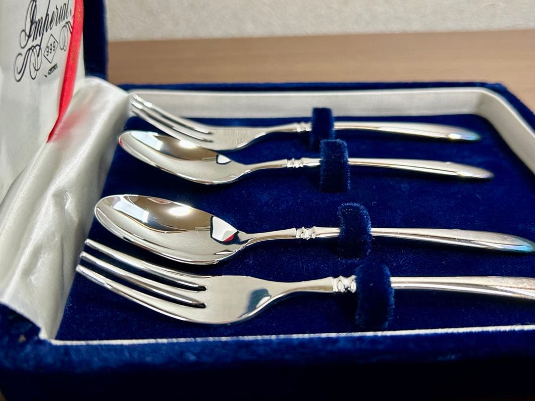 未使用 アズマ 純銀製 999 スプーン フォーク 計4本
