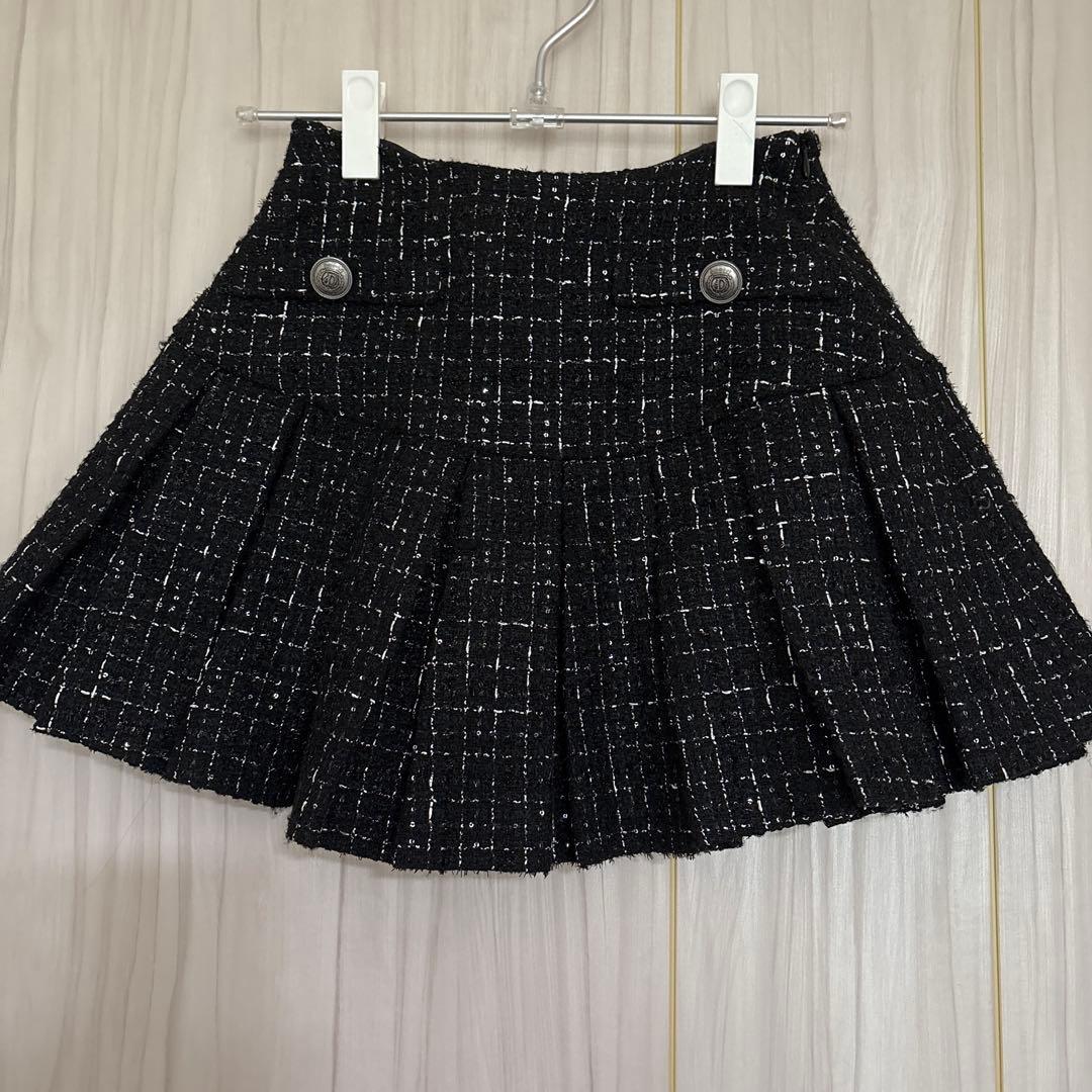 Darich ツイードチェックプリーツミニスカート
