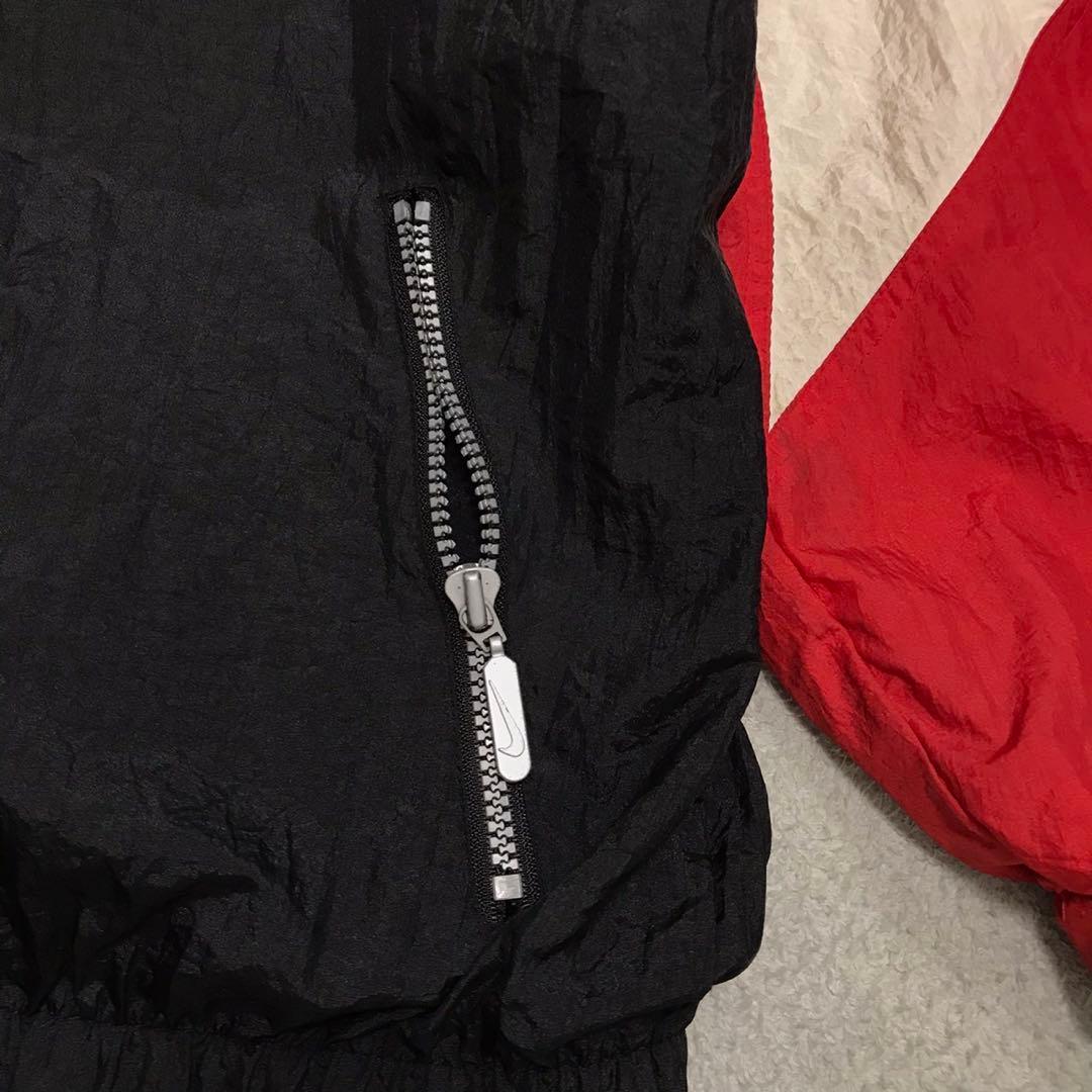 90s NIKE ナイキ　ビンテージナイロンジャケット　風車ロゴ　マルチカラー