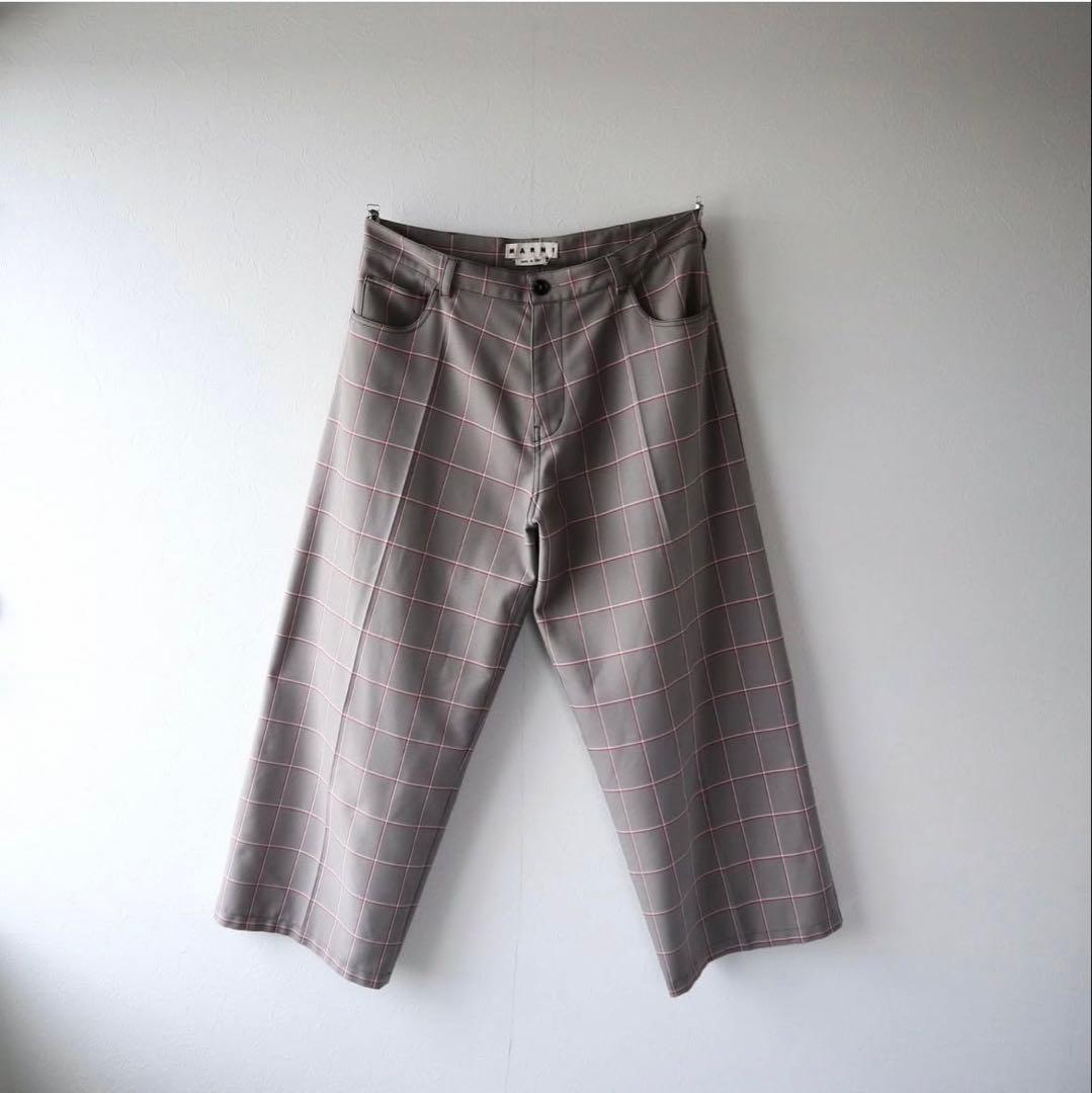 MARNI 2020aw バギーチェックパンツ