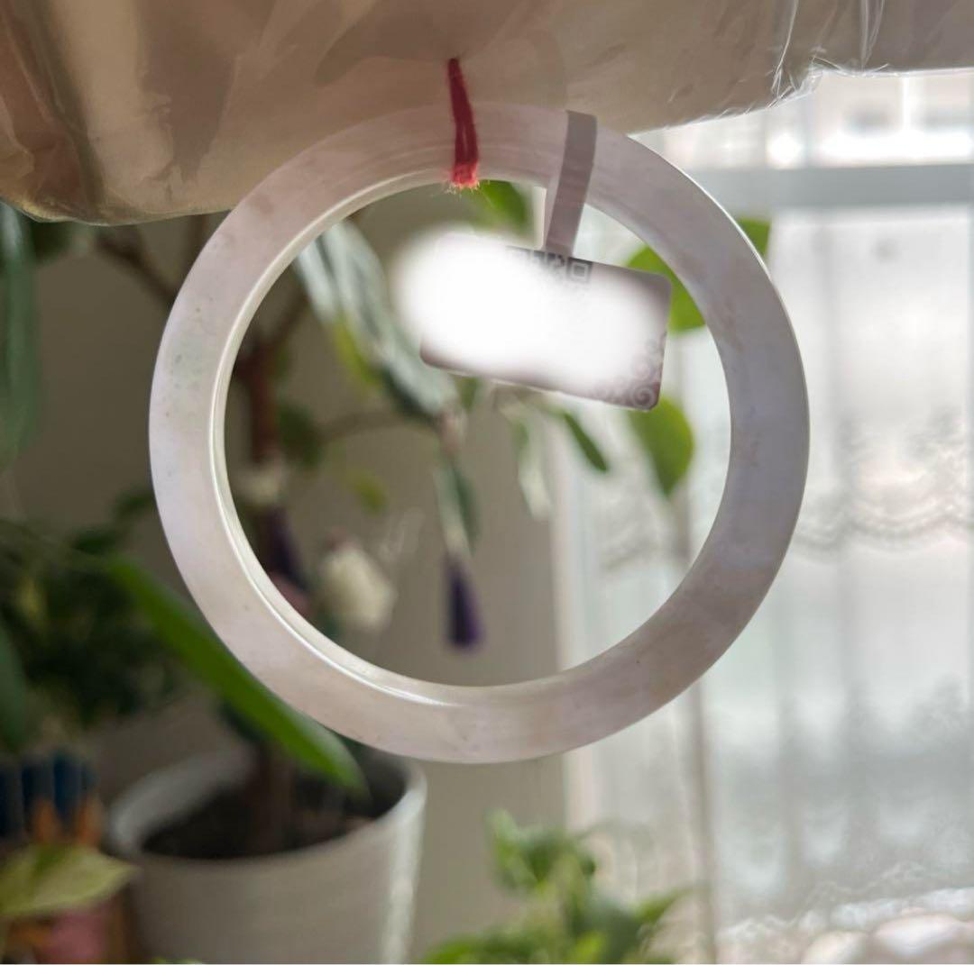 稀少桜色翡翠バングルひすい　ジェイド)バングル