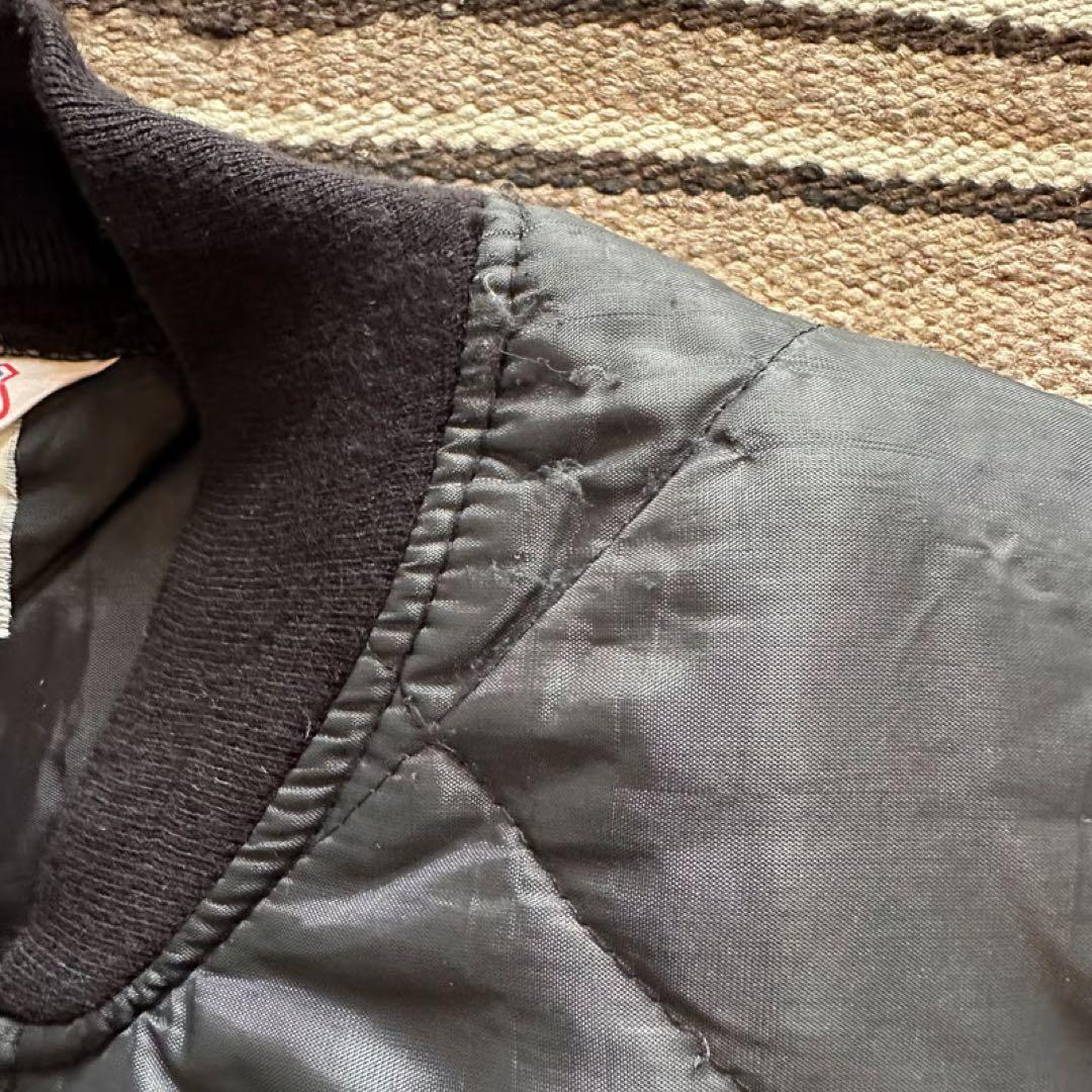 80s BIG SMITM Quilting Vest BLACK usa製