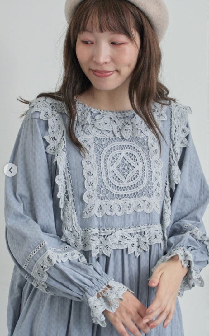 ツハルバイサマンサモスモス今期ドビーバーテンレースワンピース新品完売品