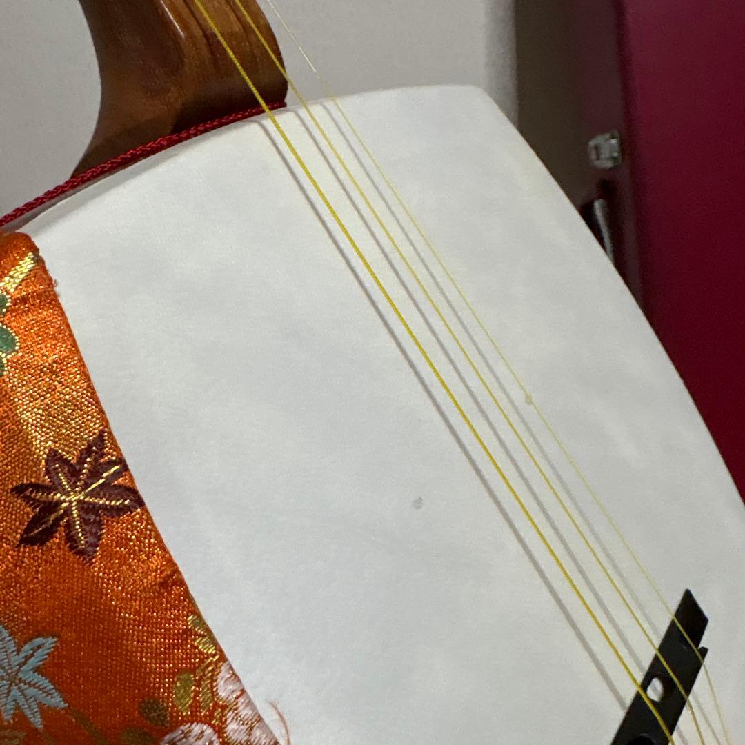 ジン様用　三味線　バチ　三絃駒　木製ハードケース 　和楽器　弦楽器　白象印　純銀