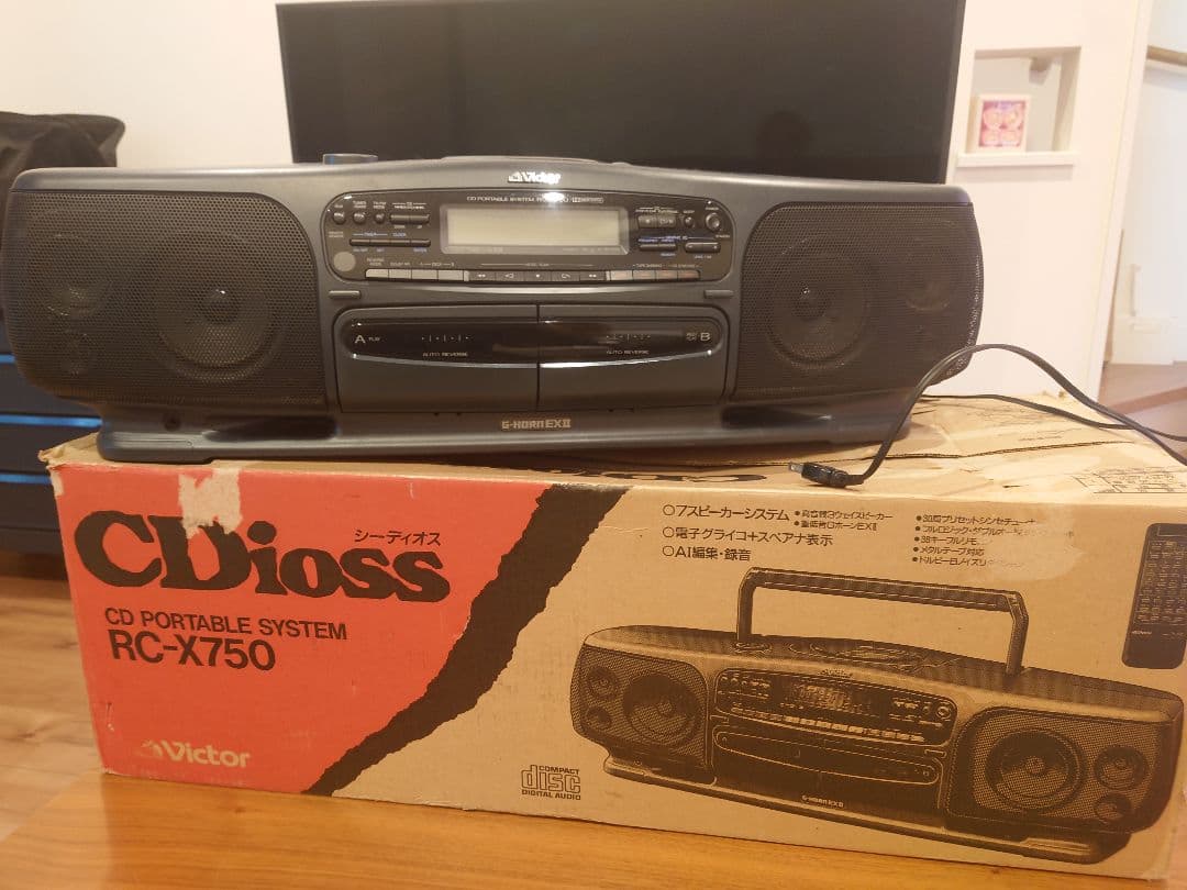 Victor RC-X750 Wラジカセ 元箱＆リモコン付き！