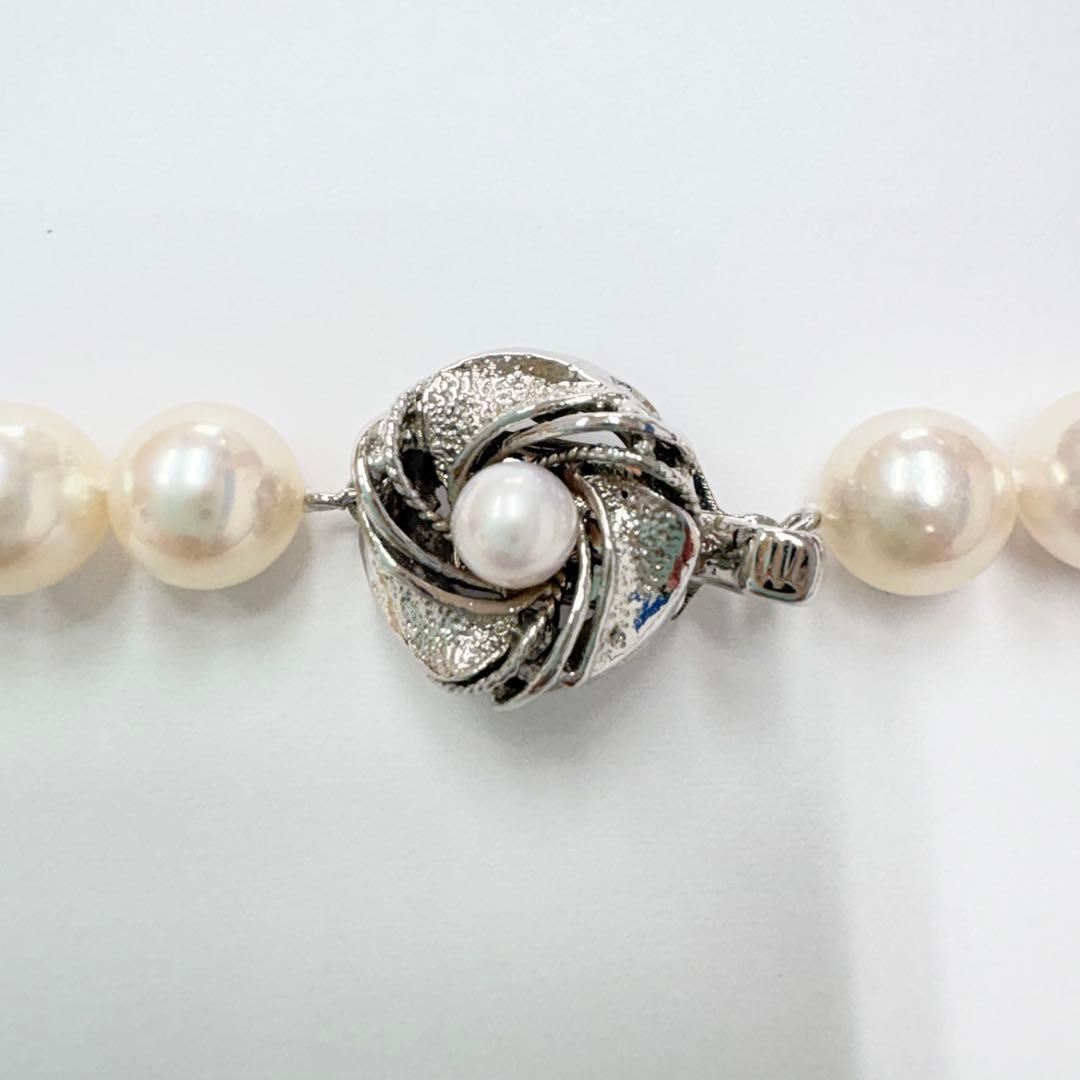 ♦︎近鉄百貨店購入 パールネックレス 8〜8.5mm 50珠 留め具シルバー 箱付