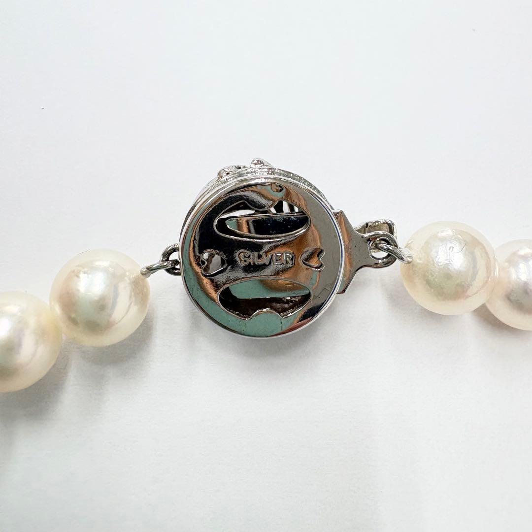 ♦︎近鉄百貨店購入 パールネックレス 8〜8.5mm 50珠 留め具シルバー 箱付