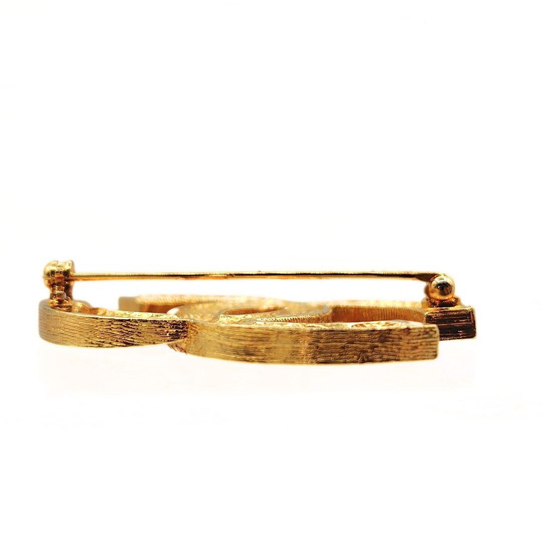 シャネル ココマーク ピンブローチ ヴィンテージ ゴールド ラインストーン