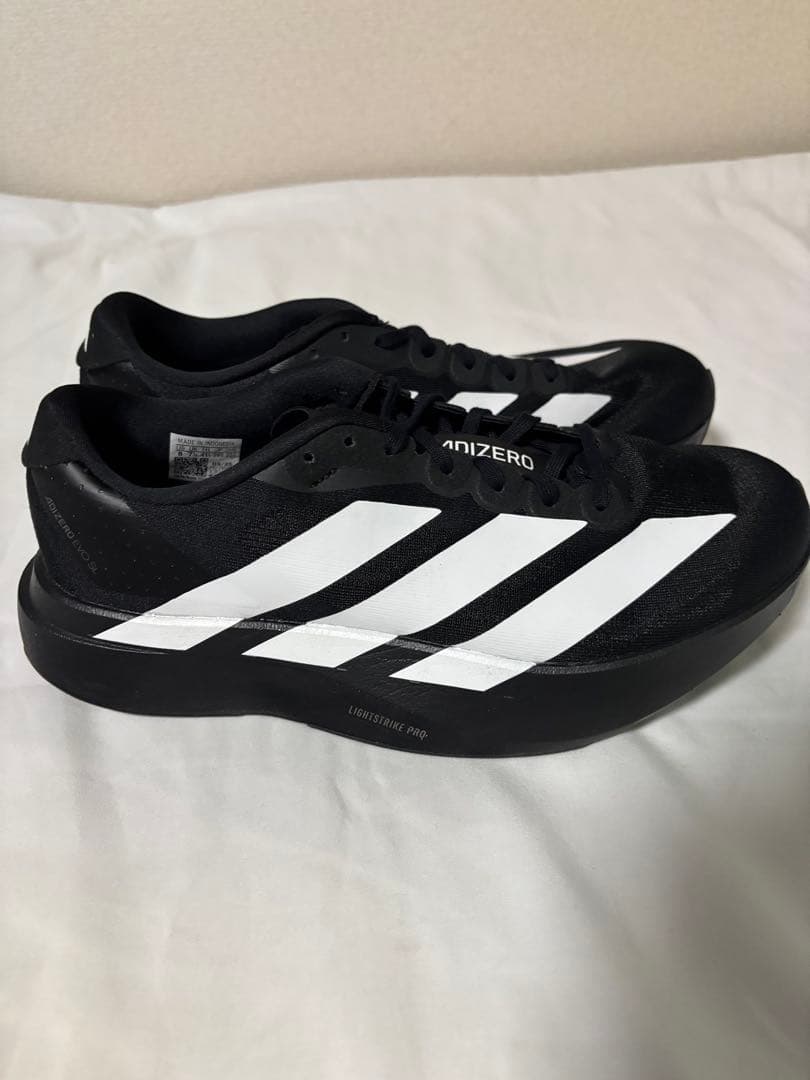 アディゼロEVO SL黒色 26cm 美品　アディダス