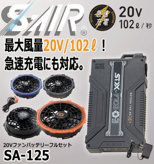 空調服 ファンバッテリー SHINMEN 20V SA-125 新品同様品