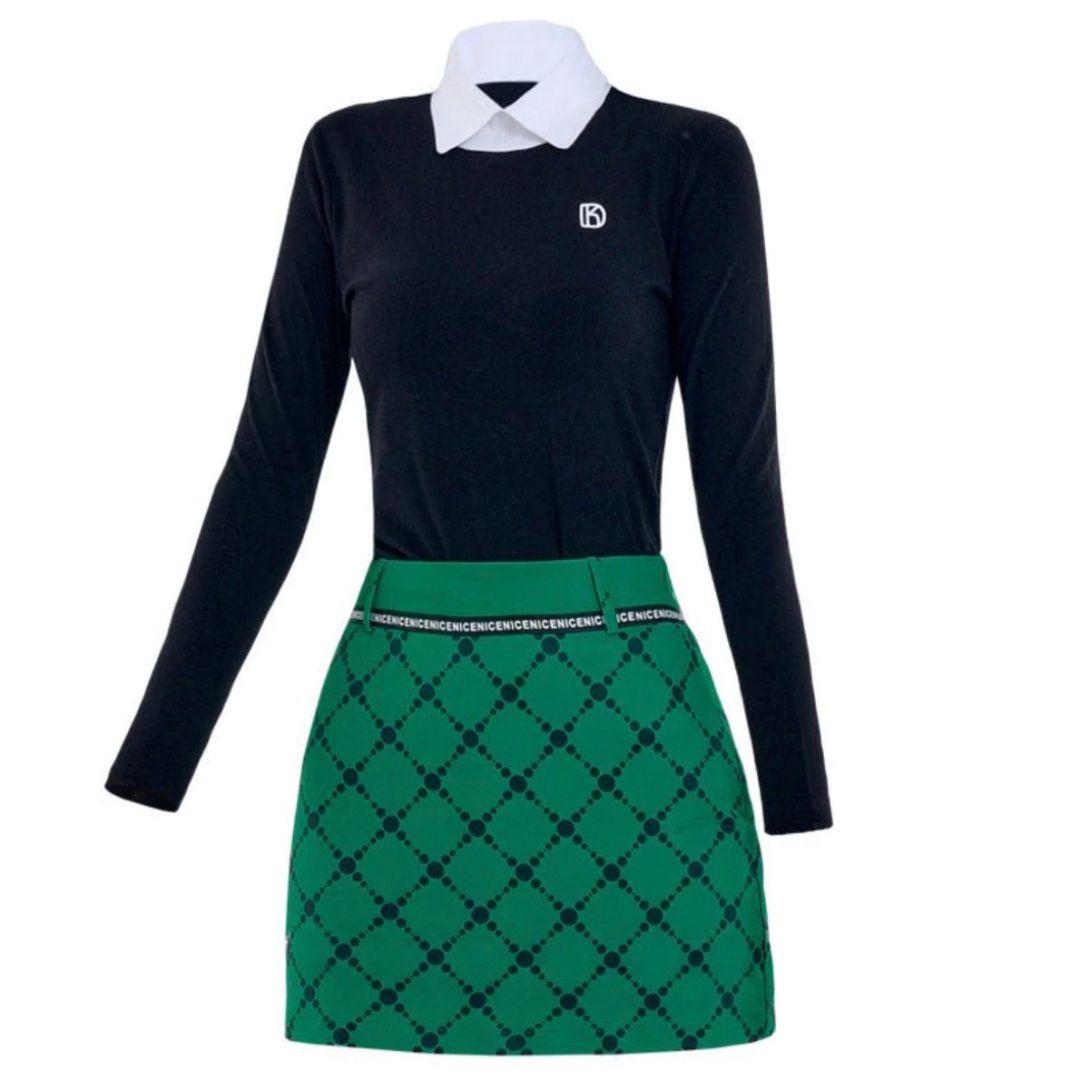 ゴルフウェア レイヤード風 デザイン 上下セット L